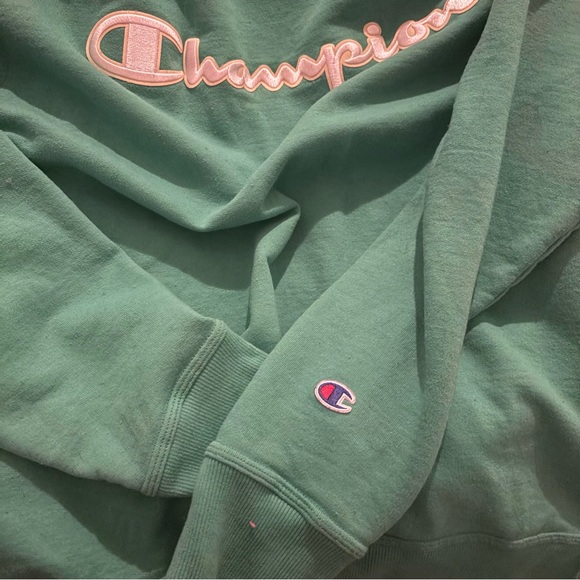 Champion Sweater Green Sz M - Picture 2 of 4
